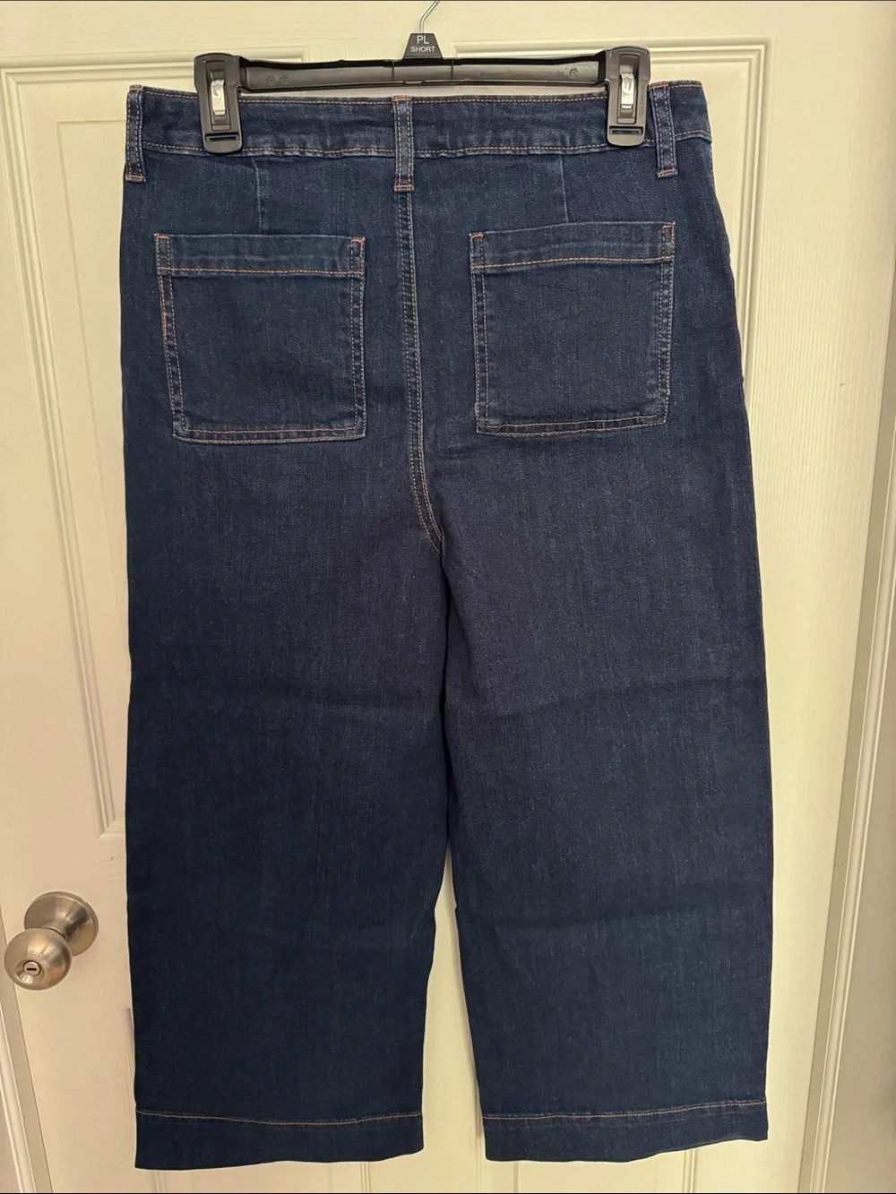 NWT Time and Tru Dark Blue Button-Front Wide Leg Cropped Jeans - Picture 7 of 9